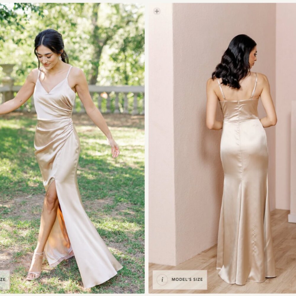 Revelry bridesmaid dress - Gold Champagne Satin - Rory